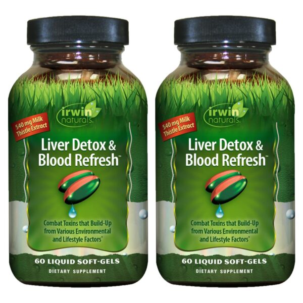 Irwin Naturals Liver Detox & Blood Refresh paquete 2 de 60 cápsulas líquidas