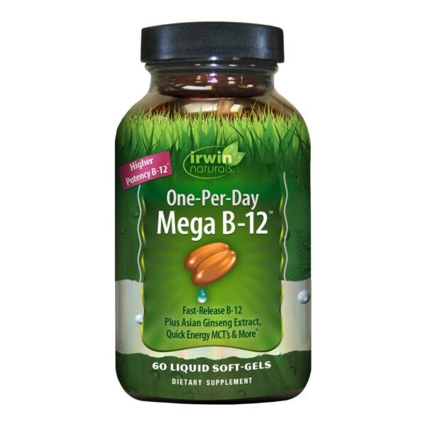 Irwin Naturals Mega B-12 1,500 mcg cápsulas líquidas para energía