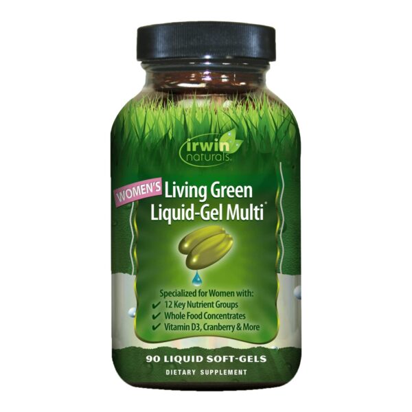 Irwin Naturals Women's Living Green Multi Vitamina en Gel Líquido