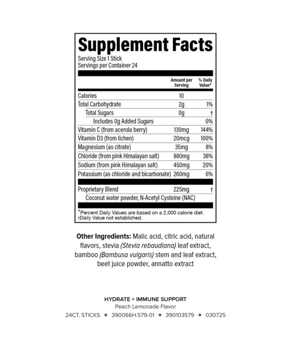 Frasco de sticks Hydrate Peach Lemonade