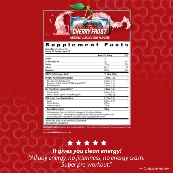 Etiqueta del sabor Cherry Frost en frasco