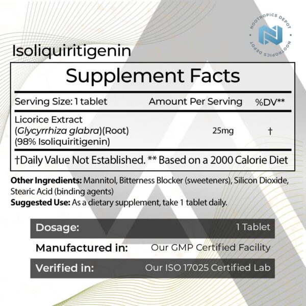 Isoliquiritigenina tabletas extracto regaliz imagen lateral