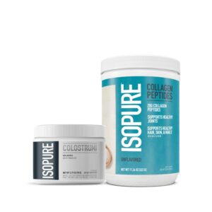 Isopure paquete suplemento calostro y colágeno polvo