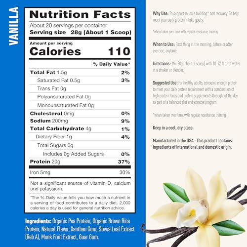 Polvo de proteína vegetal Isopure con sabor a vainilla