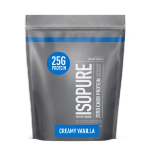Version 1.0.0 Frontal de Isopure Zero Carb Whey Isolate vainilla cremosa
