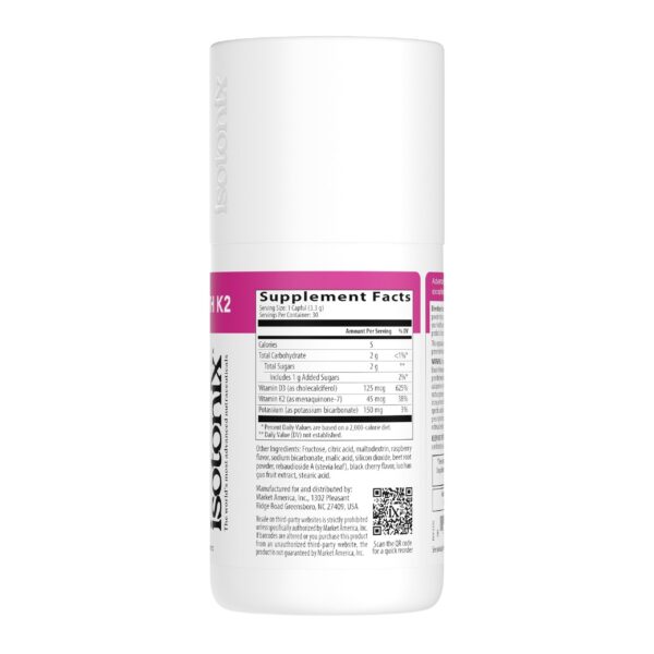 Version 1.0.0 Etiqueta frontal Isotonix D3 K2