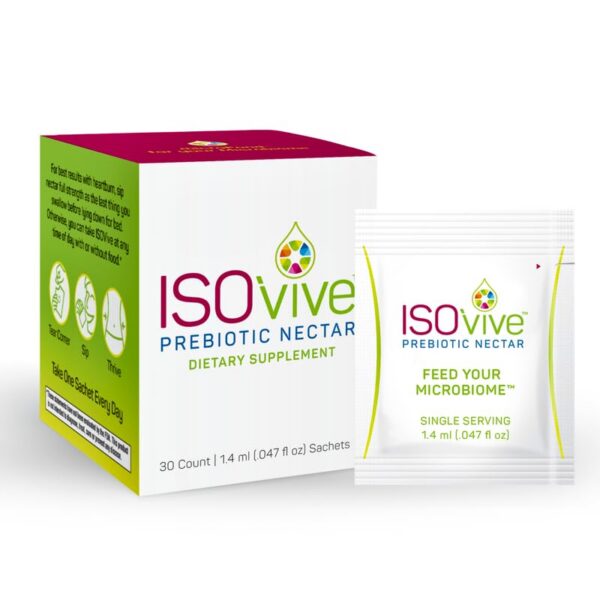 ISOVive suplemento prebiótico líquido con alivio natural para acidez y distensión