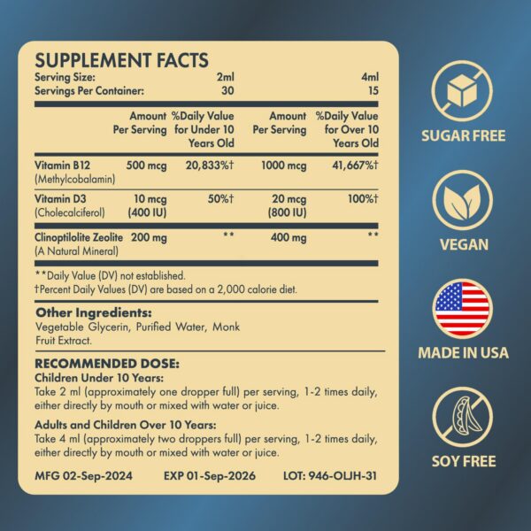 Frasco gotas Itharoventis zeolita con vitaminas B12 y D3