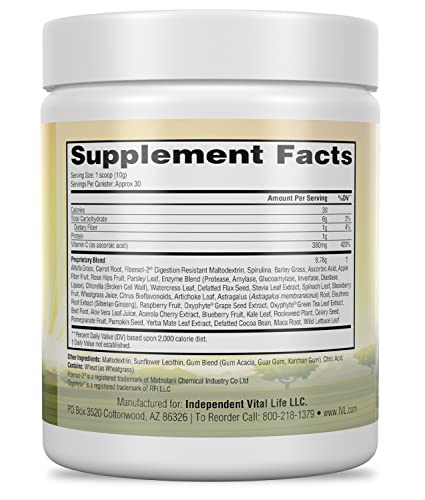 IVL All Day Energy Greens panel nutricional