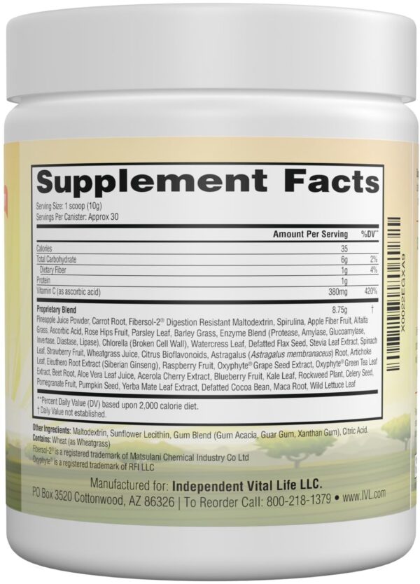 Envase de polvo verde IVL con tapa