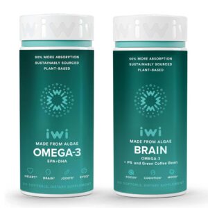 Version 1.0.0 Iwi Omega-3 y Brain Omega-3 Bundle frasco frontal