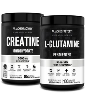 Frente de Jacked Factory Creatina Monohidrato con L-Glutamina
