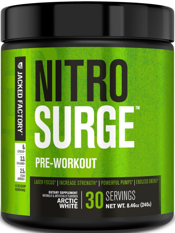 Jacked Factory Nitrosurge suplemento pre entrenamiento energía fuerza