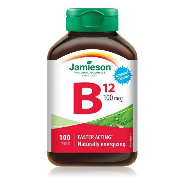 Frente de Jamieson B12 100 mcg tableta methylcobalamin