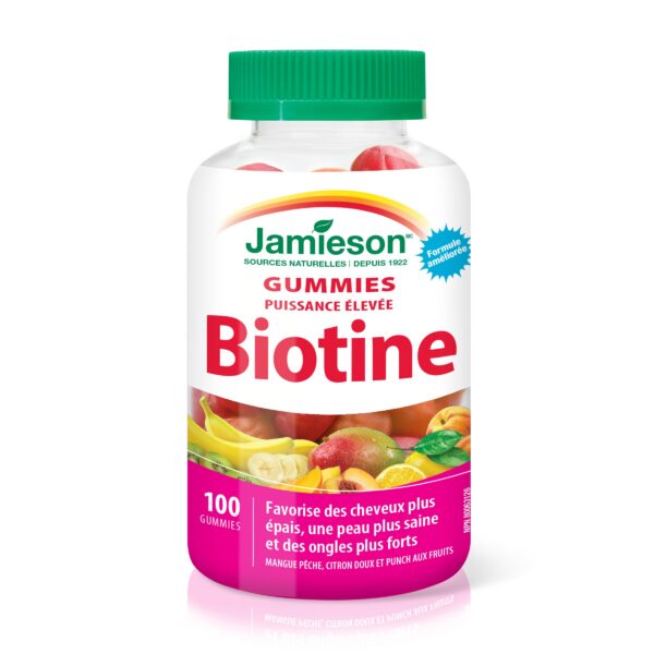 Etiqueta lateral de Jamieson Biotin Gummies