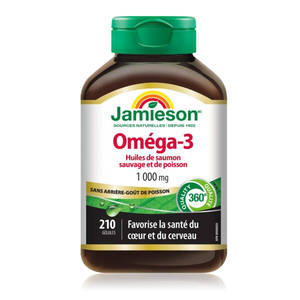 Etiqueta nutricional de Jamieson Omega-3 210 SoftGels