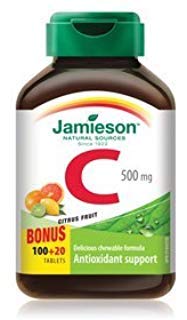 Tabletas masticables Jamieson Vitamina C sabor naranja