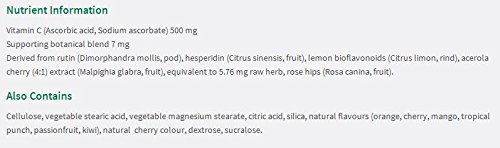 Jamieson Vitamina C masticable etiqueta