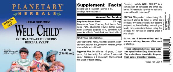 Jarabe infantil sabor agradable equinácea y saúco Planetary