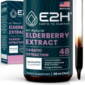 Jarabe de saúco E2H suplemento antioxidante potente 2 oz