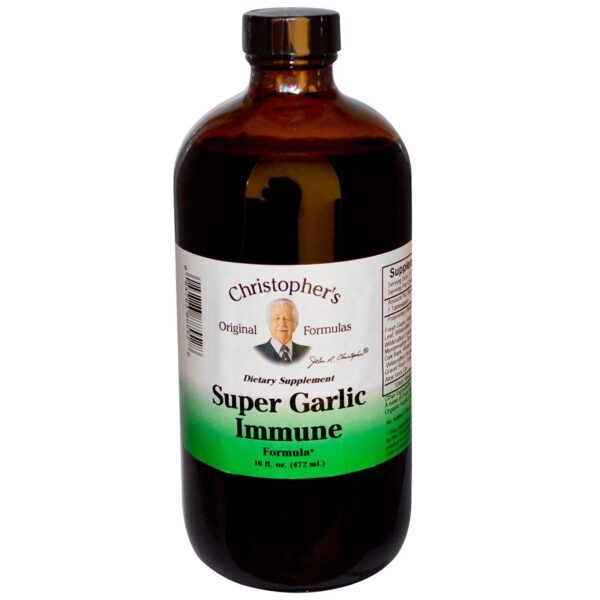 Jarabe Super Garlic Immune Christopher's botella frontal