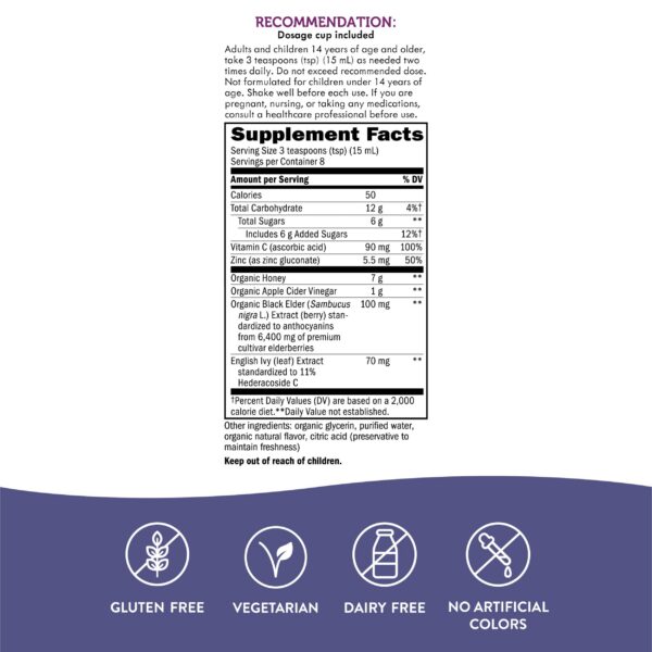Jarabe tos Saúco Negro y Miel apoyo inmunitario