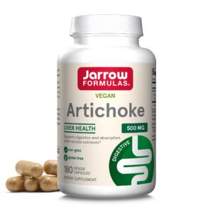 Frasco de Jarrow Formulas Alcachofa 500 mg 180 cápsulas veganas