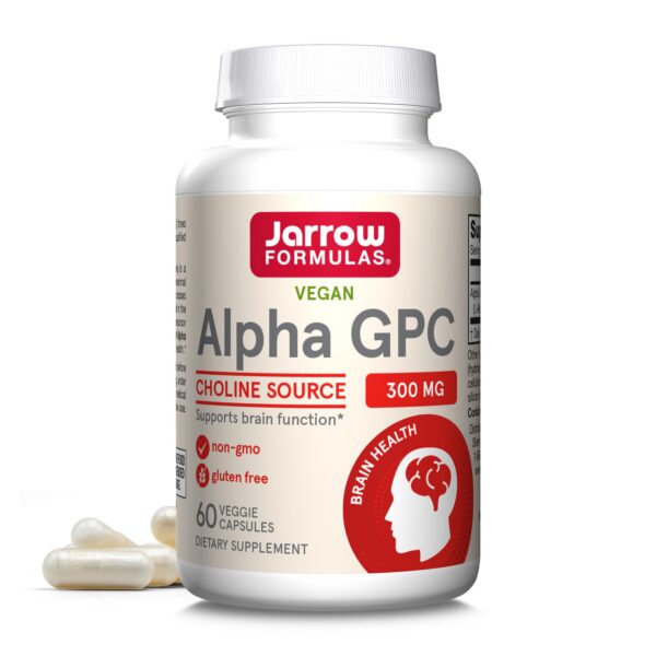 Frasco de Jarrow Formulas Alpha GPC 300 mg 60 cápsulas vegetales