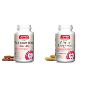 Frasco Jarrow Formulas arroz levadura roja 1200mg y CoQ10 100mg 120 cápsulas