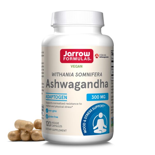Jarrow Formulas Ashwagandha cápsulas 300mg botella 120 veganas