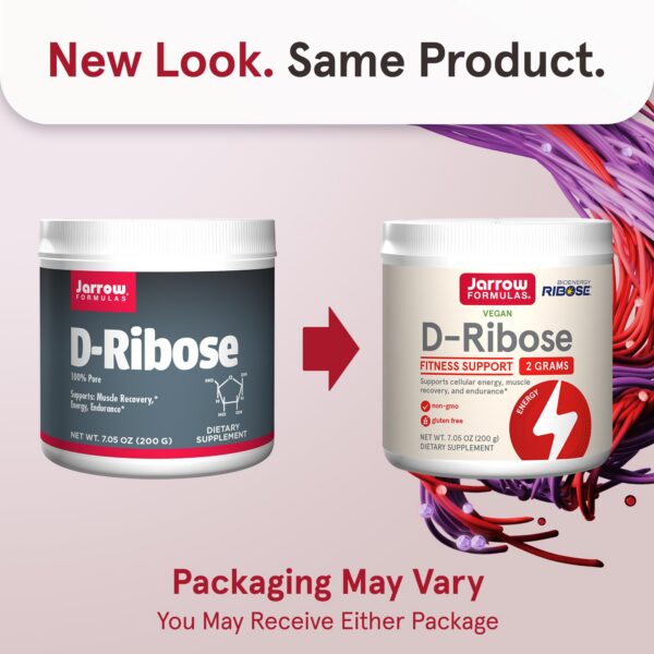 Jarrow Formulas D-Ribosa caja frontal y contenido