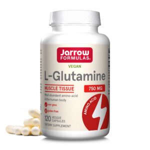 Frasco Jarrow Formulas L-Glutamina 750 mg 120 cápsulas vegetales
