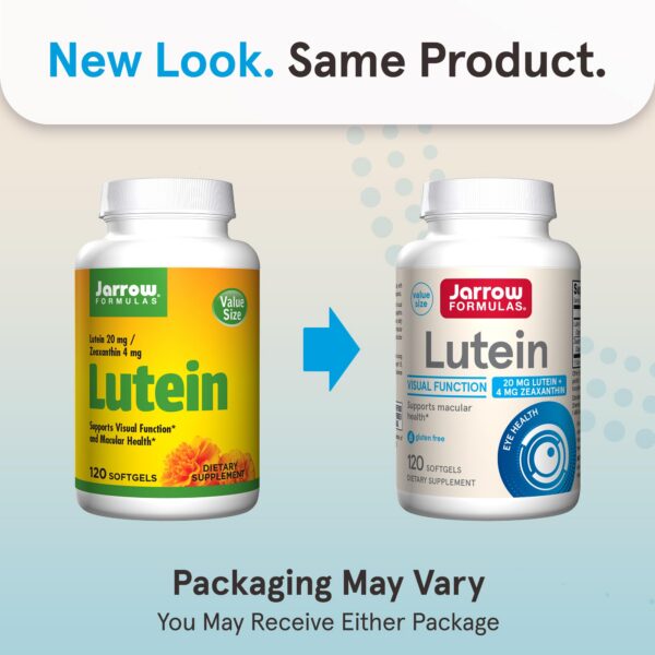 Etiqueta de Jarrow Formulas Lutein 20 mg con Zeaxanthin