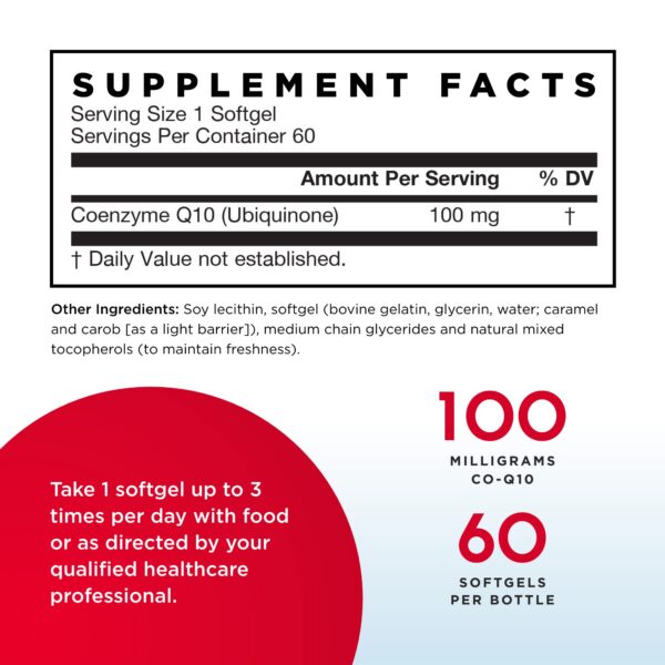 Etiqueta lateral de Q-Absorb CoQ10 100 mg