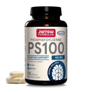 Version 1.0.0 Vista frontal de la botella Jarrow PS100 Phosphatidylserine 100 mg