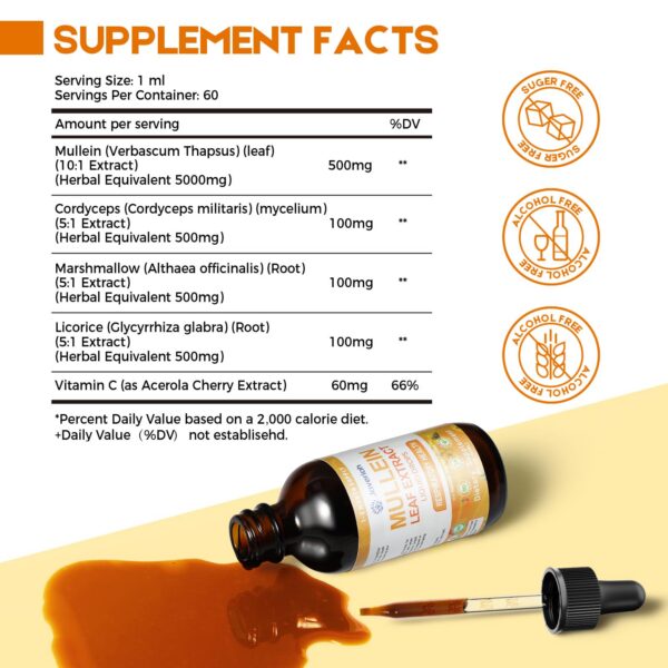 Etiqueta frontal gotas herbal respiratorio Javeriah gordolobo