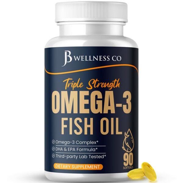 Frasco frontal de JB Wellness Omega-3