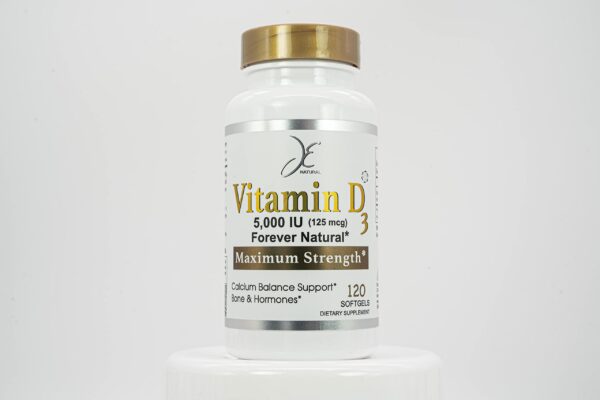 Frontal de JE Natural Vitamina D3 5000 UI softgels
