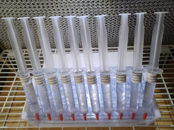 Jeringa cultivo liquido seta Seafood embalaje estéril filtro HEPA