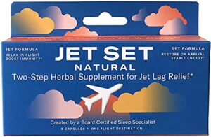 Jet Set Natural cápsulas herbales dos pasos para jet lag