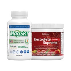 Version 1.0.0 Frente del combo Jigsaw Health MagSRT y Electrolyte Supreme