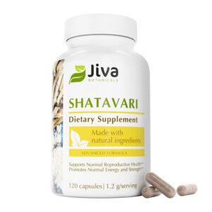 Version 1.0.0 Jiva Botanicals Shatavari cápsulas raíz equilibrio hormonal femenino