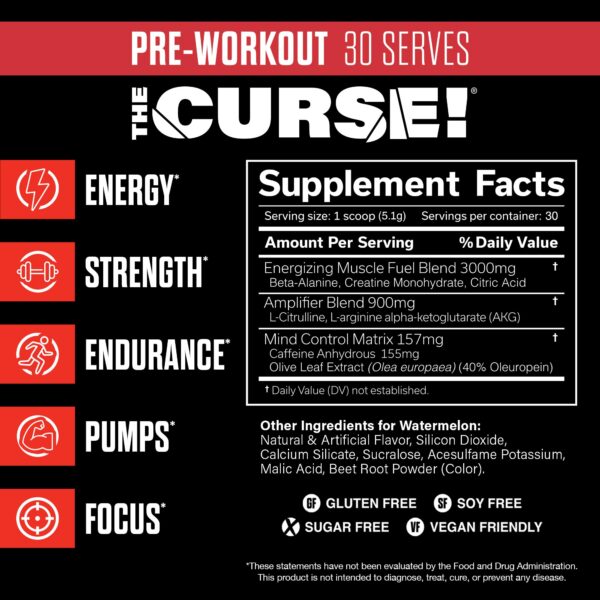 Ingredientes clave The Curse Pre-entrenamiento