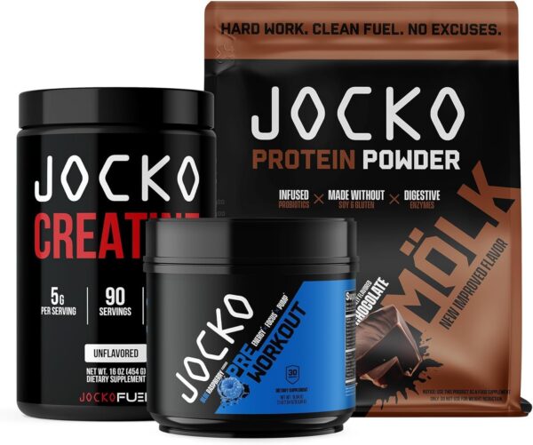 Version 1.0.0 Frontal del pack Jocko Fuel 3 Pack Gym Bundle