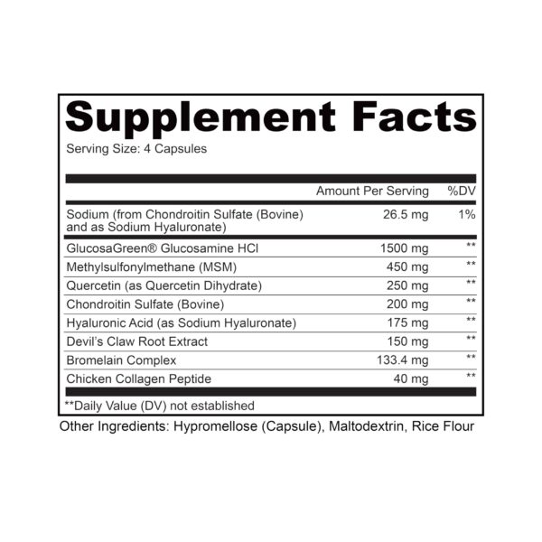 Etiqueta nutricional de Joint Jive