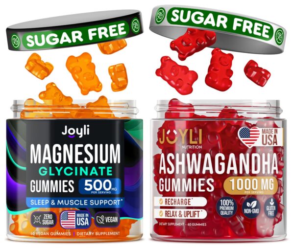 Paquete de gomitas JOYLI con magnesio y ashwagandha para bienestar