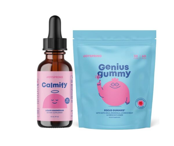 Version 1.0.0 Etiqueta kit JoySpring Calmify y Genius Gummies
