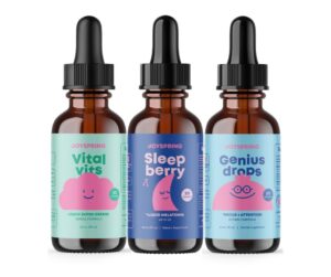 Kit de bienestar para niños JoySpring con gomitas y gotas