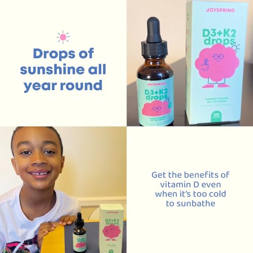 JoySpring suplemento vitamina D3 y K2 para niños