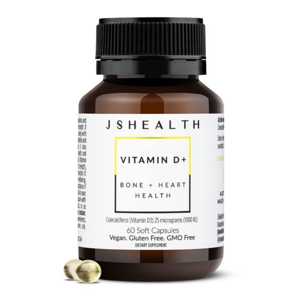 JSHealth suplemento vitamina D3 1000 UI para salud ósea y muscular